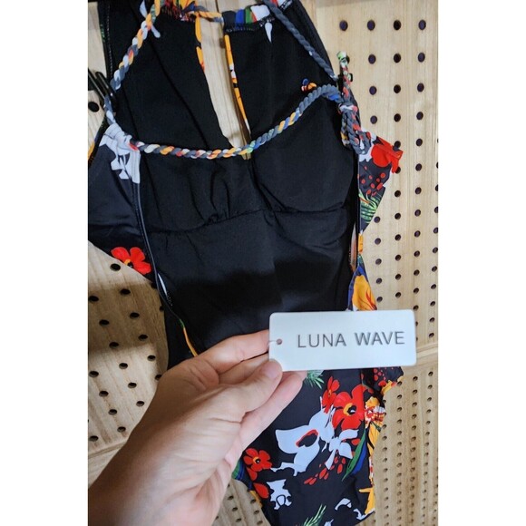 Luna Wave Women's One Piece Swimsuit Halter Neck Hollow Front Ruched Beach Wear - Picture 7 of 10